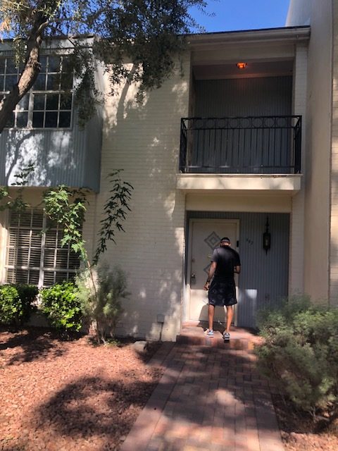 Front door of a refurbished townhouse
